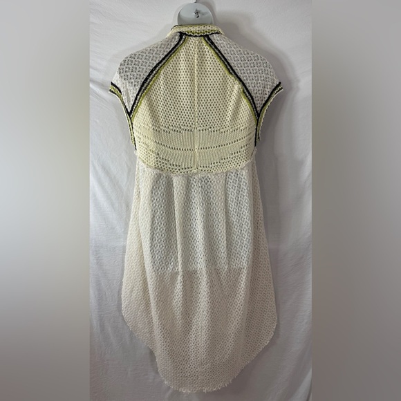 Free People Kelly Cream and Green Crochet Cover Up Maxi Top Dress NWOT SKU1103 - Picture 8 of 11